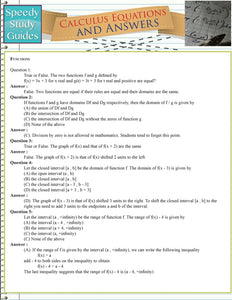 Calculus Equations and Answers (Speedy Study Guides: Academic)